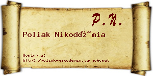 Poliak Nikodémia névjegykártya